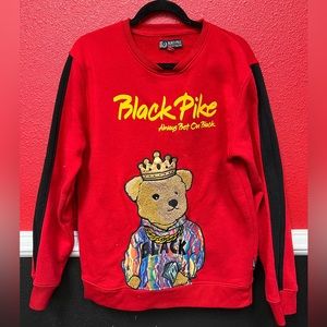 Black pike sweater red